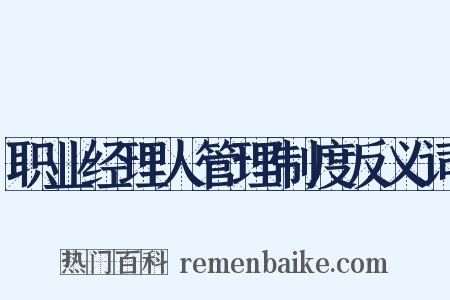 职业经理人管理制度反义词是什么意思的图片